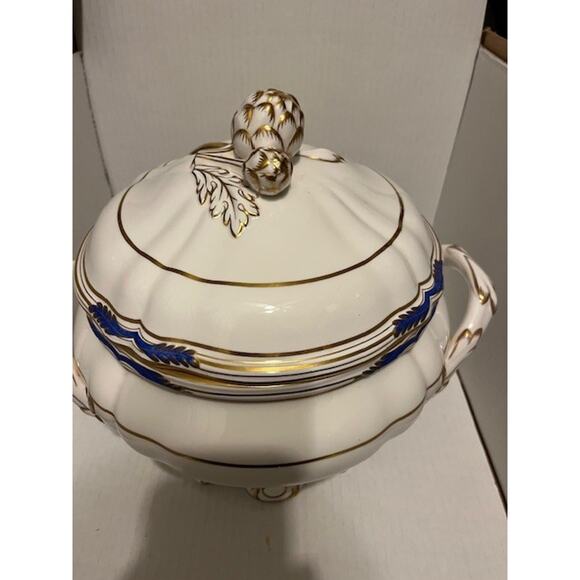 spode stafford 1/9688 blue leaf tureen - Picture 3 of 7